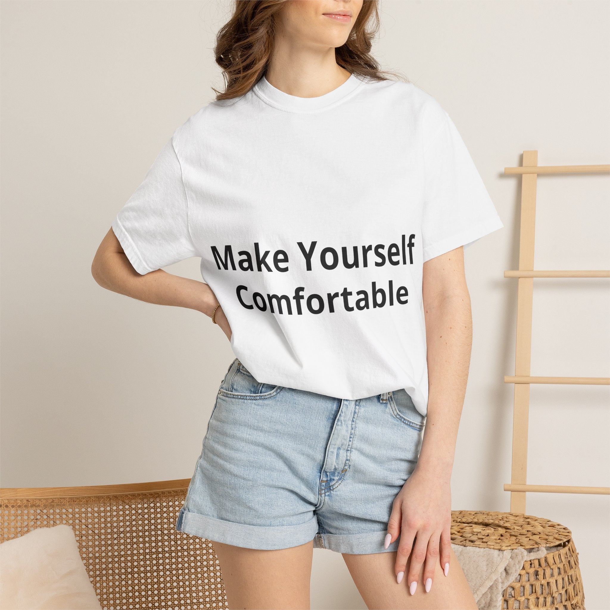 Make Yourself Comfortable T-Shirt — 'Tinkerin Thomas' Dozer Back Graphic